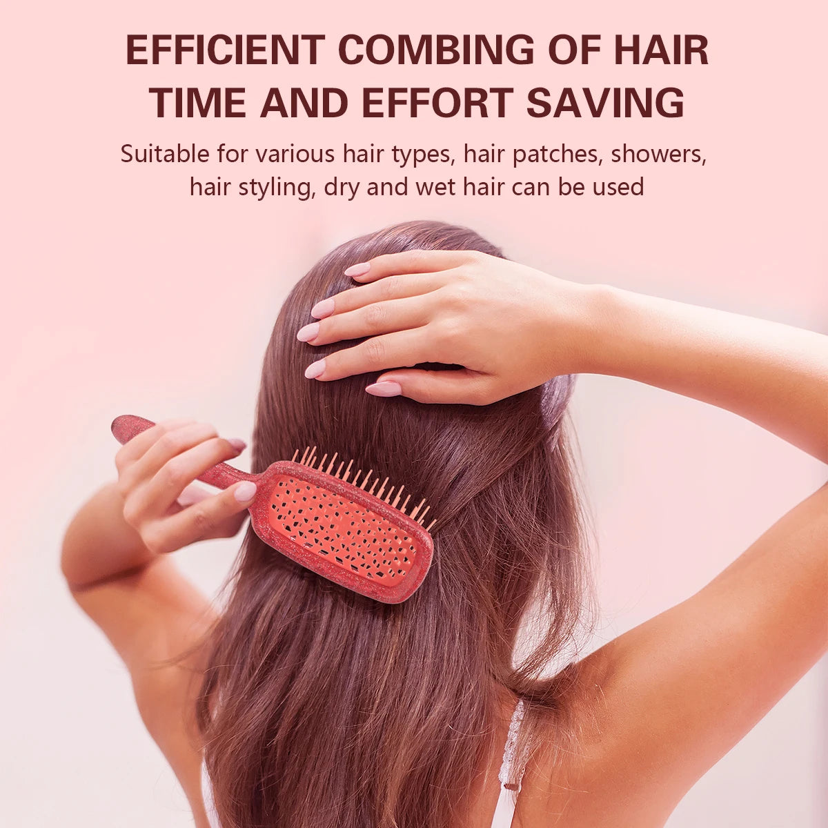 New Wide Teeth Sequins  Air Cushion Hollow Out Comb Anti-static Detangling Hair Brush Tangled Hair Comb Barber Salon Tools