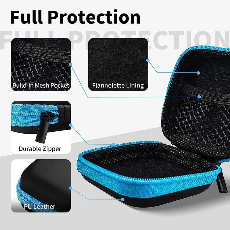 1pc Mini Earphone Protective Bag Box Hard EVA Case Digital Charger Headphone Storage Bag Usb Data Cable Organizer Carrying Pouch