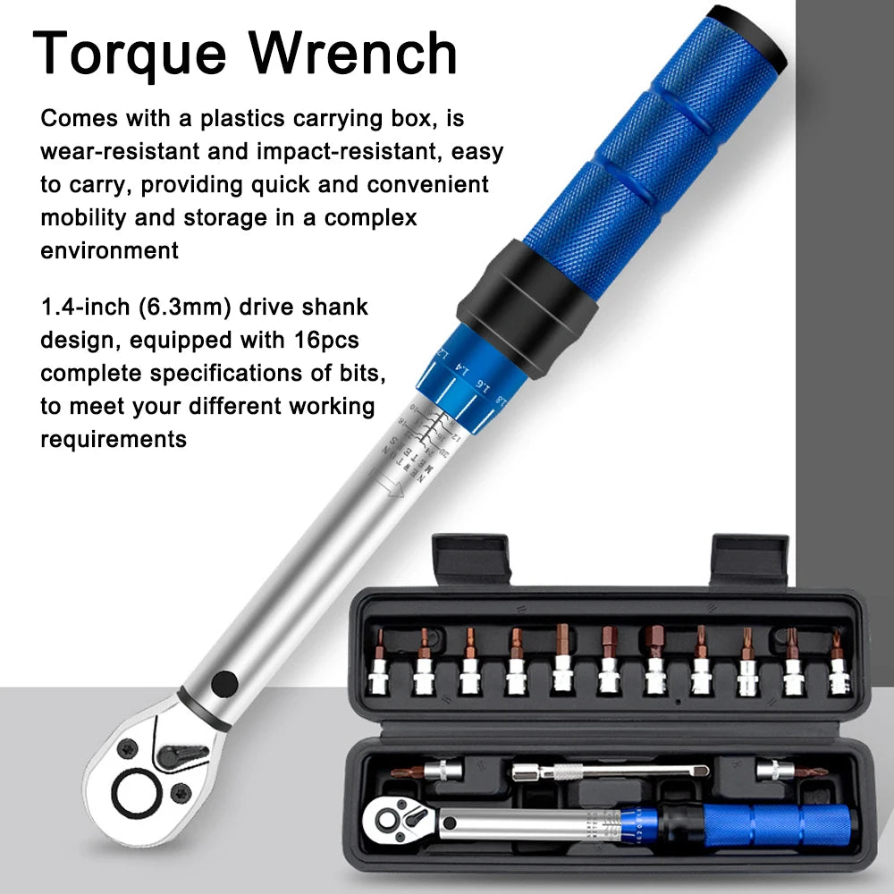 Quick-release High Precise Torque Preset Wrenches 2-24N.m Torque Adjustable 1/4inch Ratchet Wrench Bike Car Repairing Tool