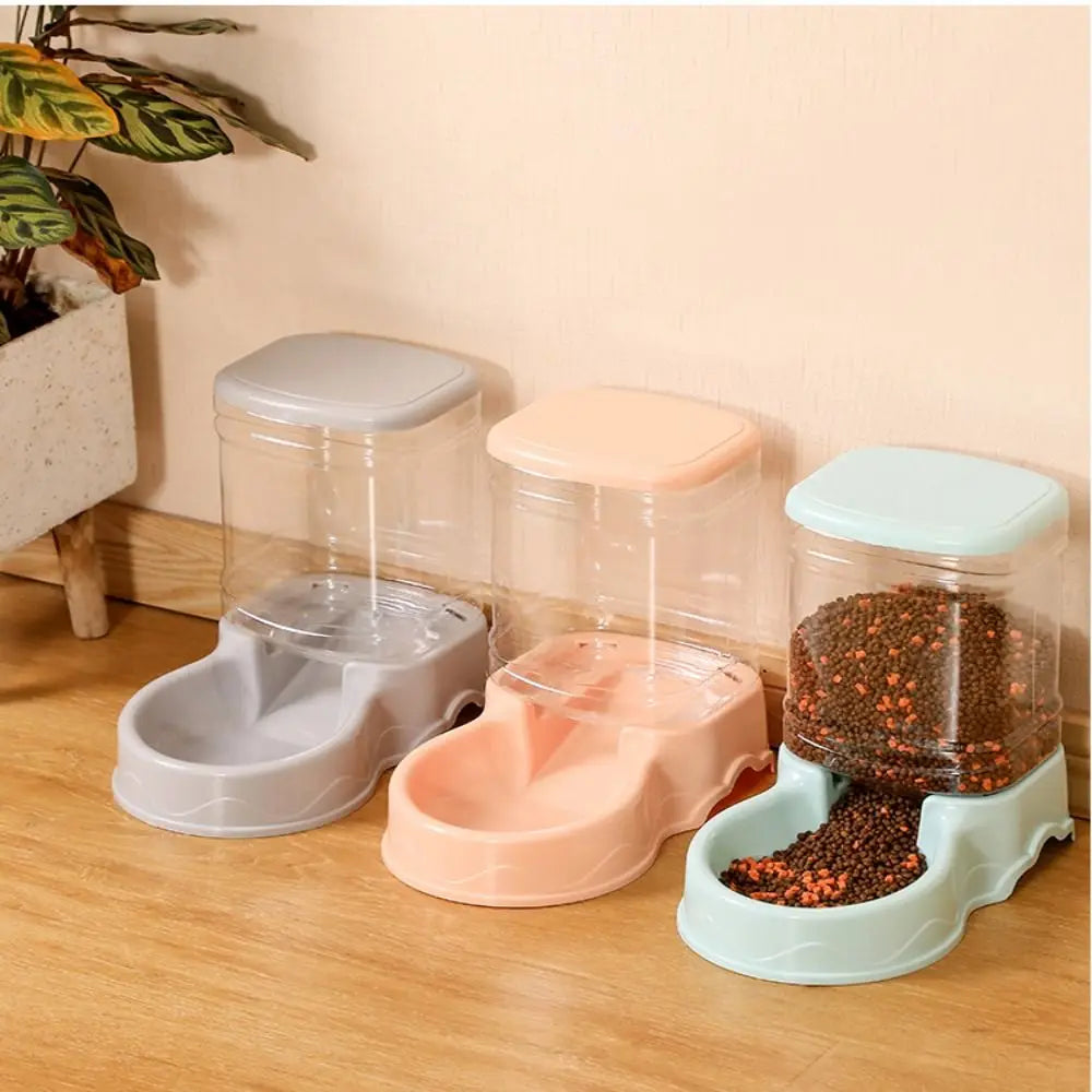 3.8L Automatic Pet Feeder Large Cat Dog Food Dispenser Water Fountain Drink Bowl Corner Dog Bowl Cat Feeding