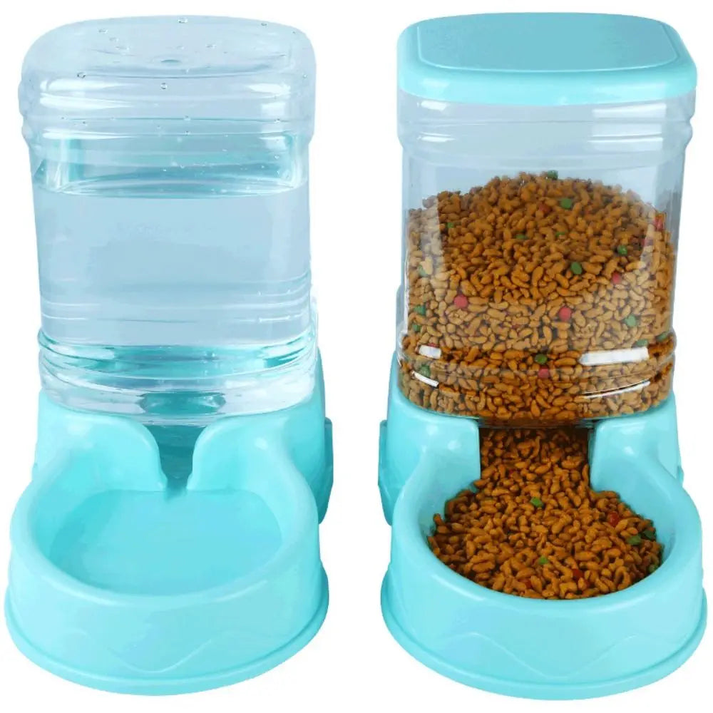 3.8L Automatic Pet Feeder Large Cat Dog Food Dispenser Water Fountain Drink Bowl Corner Dog Bowl Cat Feeding