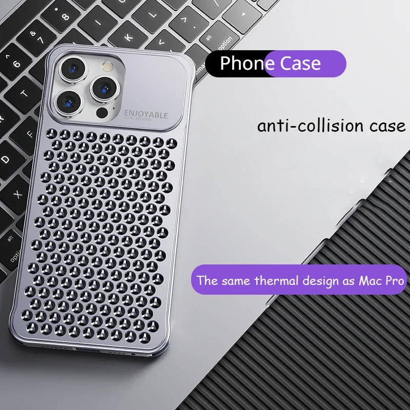 Metal Phone Case Heat-Dissipation Phone Cover Anti-Collision Bumper