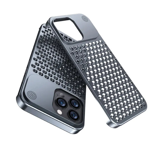 Metal Heat Dissipation Phone Case For iPhone 13 12 14 15 Pro Max Plus Cooling Aluminum Shockproof Cover