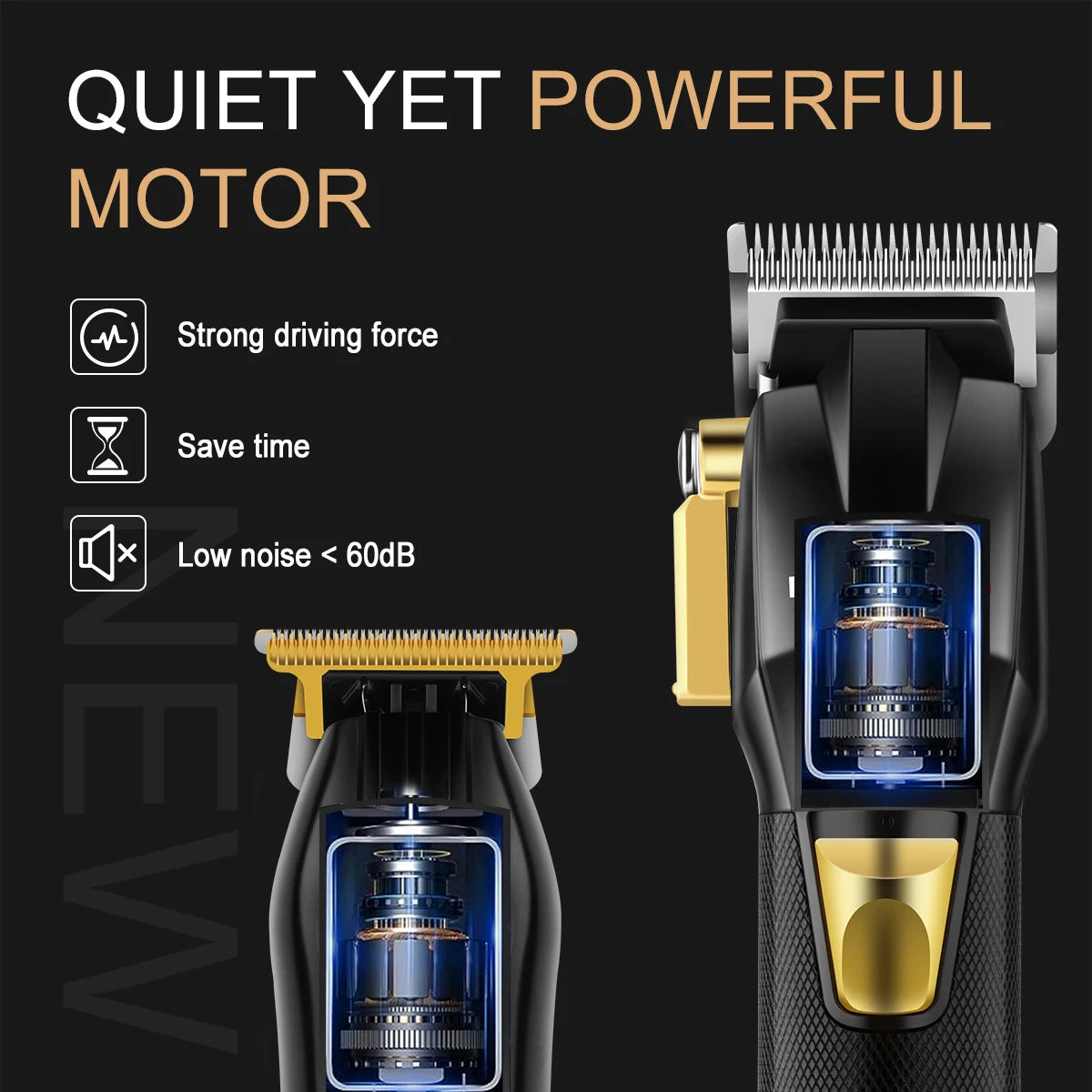 Professional Hair Clipper Set for Men, Rechargeable Hair Trimmer with LCD Digital Display