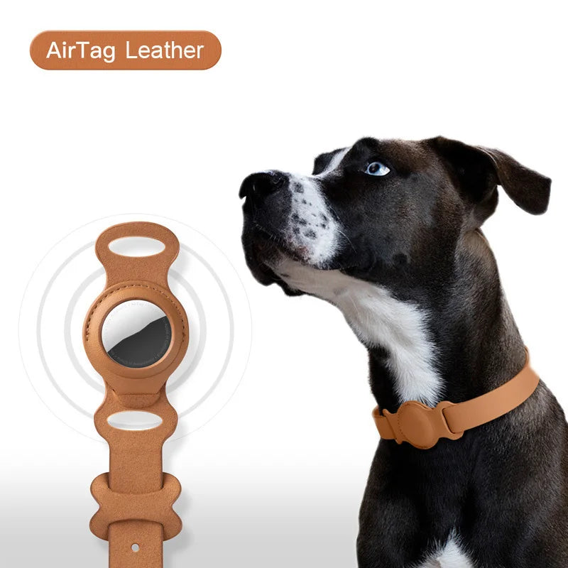 Original Airtag Case Leather Dog Cat Traction Collar For Apple Airtags Location Tracker Pet Anti-lost Device