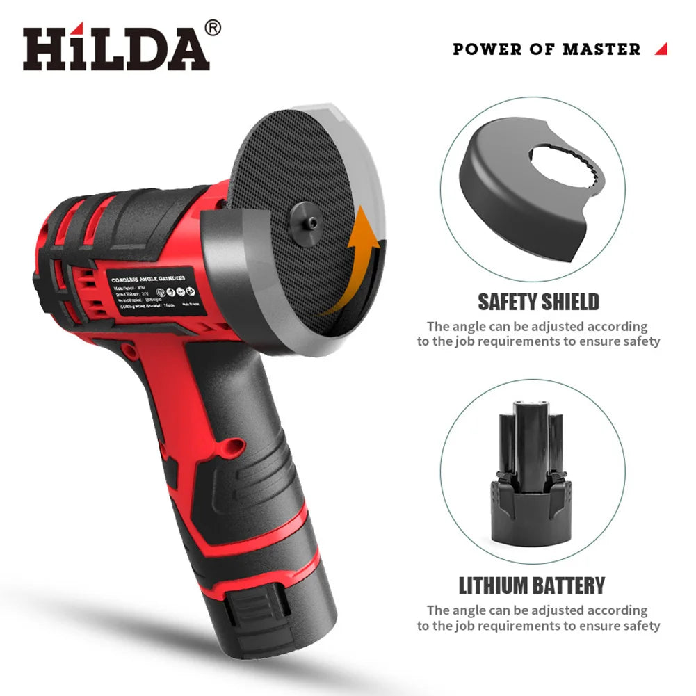 12V Handheld Cordless Angle Grinder Lithium Battery 300W 12000 Rpm Mini Polishing Machine Diamond Cutting Grinder Power Tools