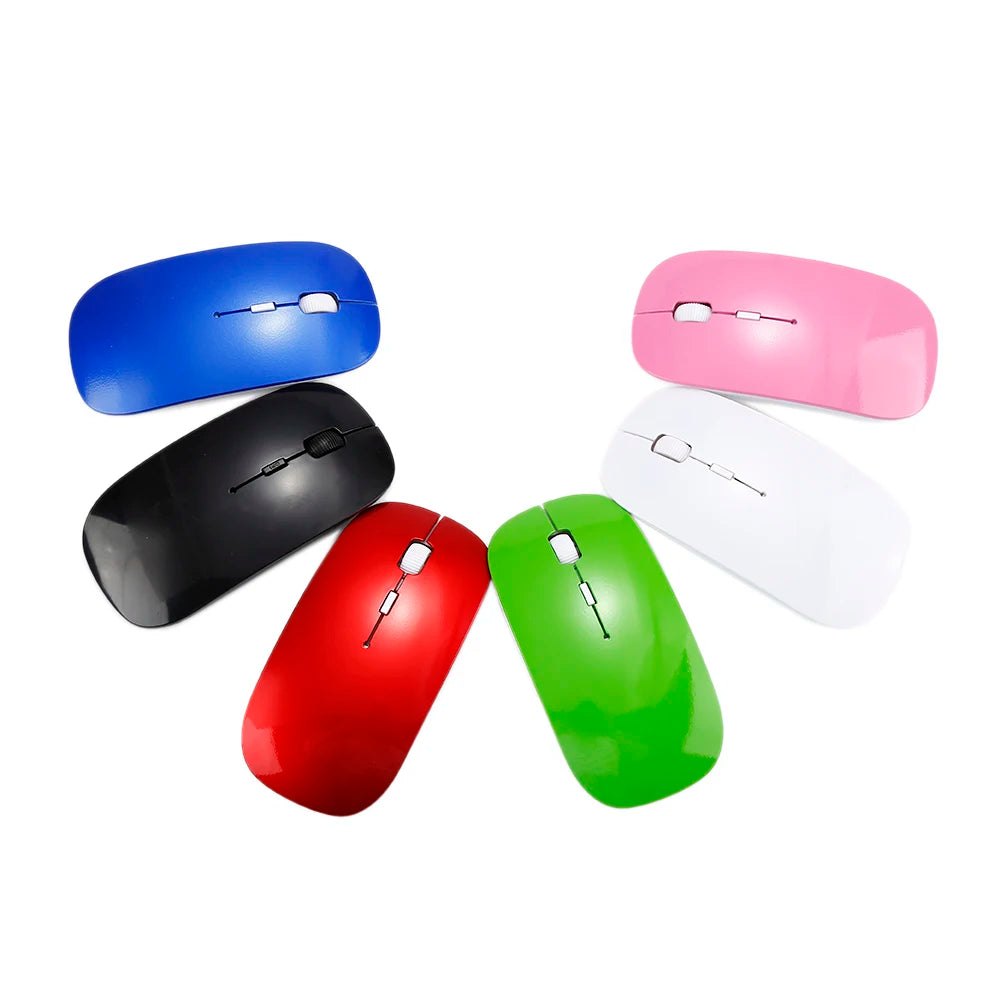 New 2.4GHz Wireless USB Mouse 1600DPI Computer Mice Ergonomically Design Ultra Slim Fashion Mouse White Black Green Red Blue