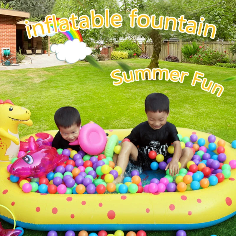 Children Swimming Pool Inflatable Spray Pool Foldable Outdoor Dinosaur Sprinkler Game Pad Kids Water Swimming Pool Baby Bathtub