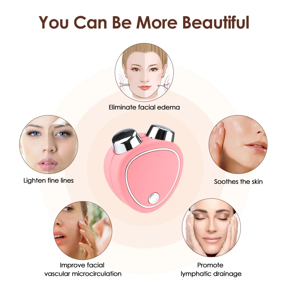 EMS Facial Massager Mini Portable Microcurrent Facial Lifting Massage Roller Skin Rejuvenation