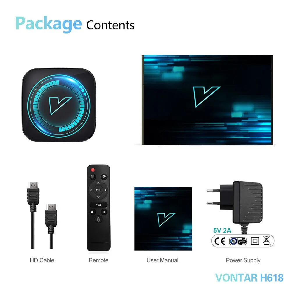 VONTAR H618 Smart TV Box Android 12 Allwinner Quad Core Cortex A53 Support 8K Video Wifi Google Voice Media Player Set Top Box