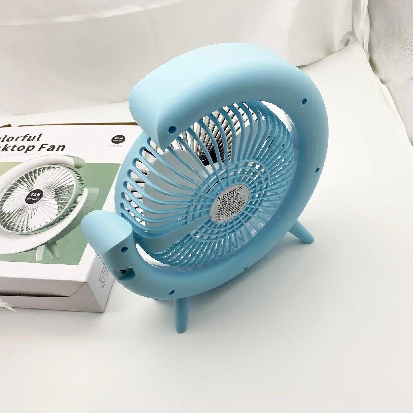 4Pcs New Mini Desktop Small Fan USB Charging Electric Fan with LED Night Light Adjustable Colorful Fan