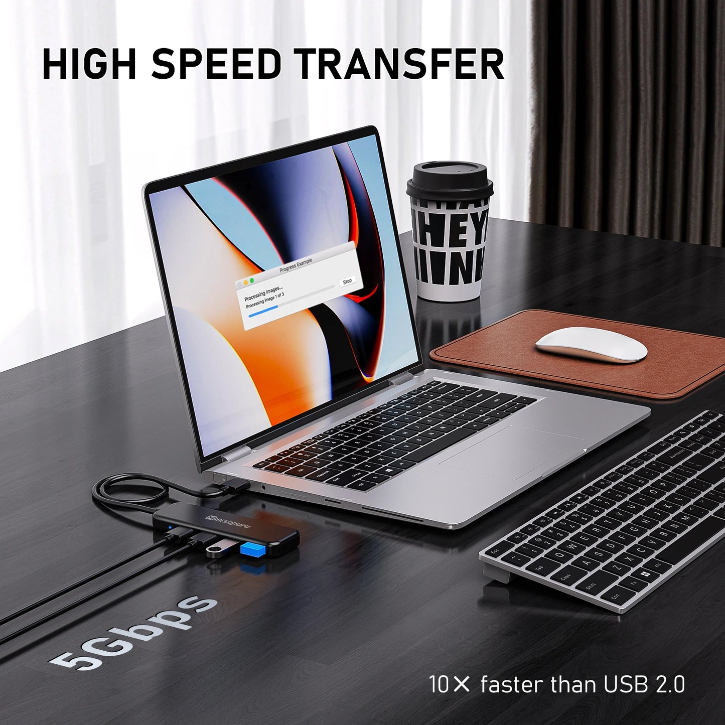 Minisopuru USB HUB 4 Port USB 3.0 External Splitter Multiple Expand High Speed Adapter for Computer Laptop PC Accessories