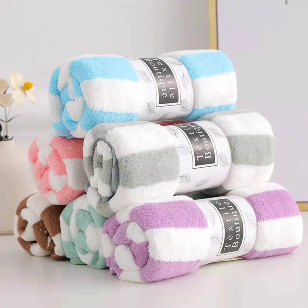 Stripes Absorbent Quick Drying Bath Towel Soft Adults Face Hand Towels Bathroom Microfiber Comefortable Swim Bath Towels Sets