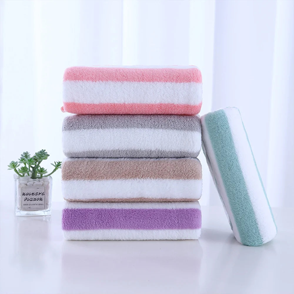 Stripes Absorbent Quick Drying Bath Towel Soft Adults Face Hand Towels Bathroom Microfiber Comefortable Swim Bath Towels Sets