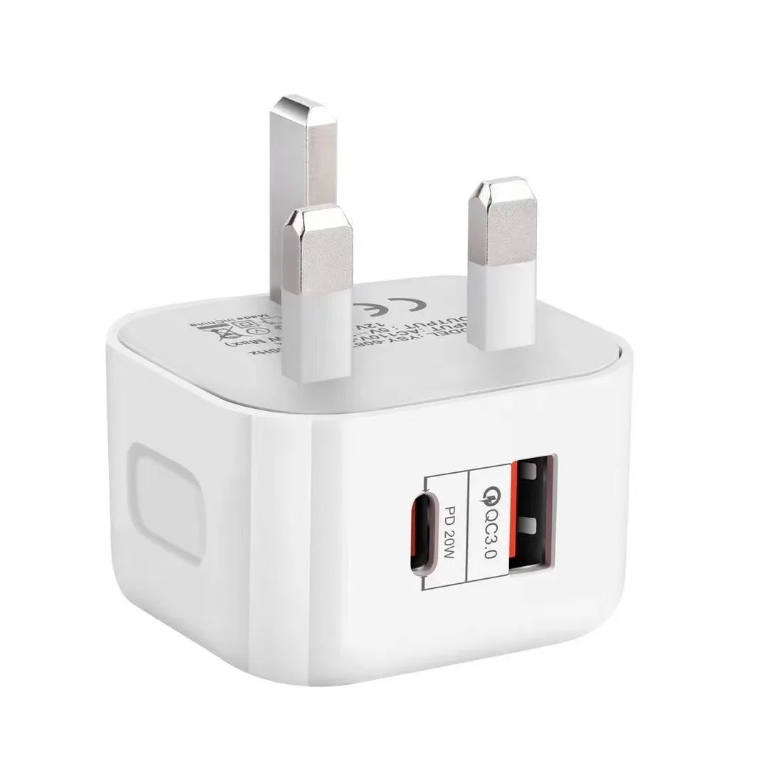 40W 20W Dual Ports USB C PD Wall Charger Fast Quick Charging UK GB Power Adapters For IPhone 11 12 13 14 15 Xiaomi Huawei