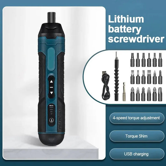 Mini Cordless Electric Screwdriver Rechargeable 1300mah Adjustment Power Drill Multi-function Disassembly Torque