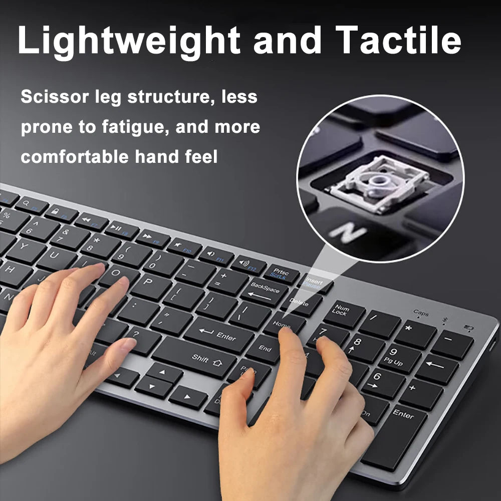 Wireless Keyboard Bluetooth 5.0 2.4G Mini Multimedia 102 Keycaps bluetooth For Laptop PC TV iPad Macbook Android iPad keyboard