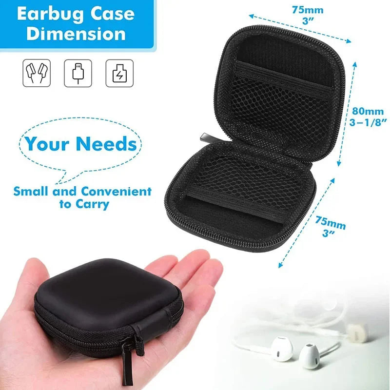 1pc Mini Earphone Protective Bag Box Hard EVA Case Digital Charger Headphone Storage Bag Usb Data Cable Organizer Carrying Pouch