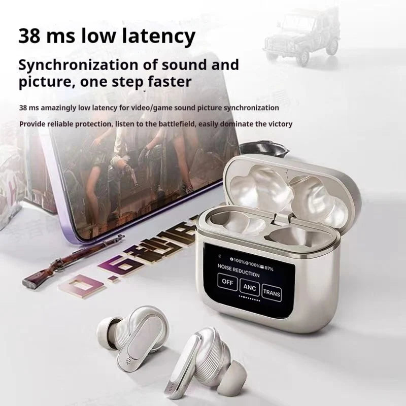 Earbuds ANC Noise Reduction Touch Screen Control LED Battery Indicator Wireless Earphone IPX8 Waterproof