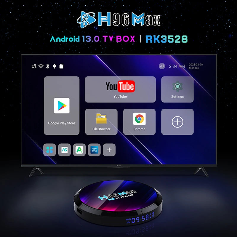 New H96MAX TV BOX Android 2.4G/5.8G WIFI Android 13 Smart TV BOX RK3528 Chip 8K Andorid 13.0 New Set Top Box