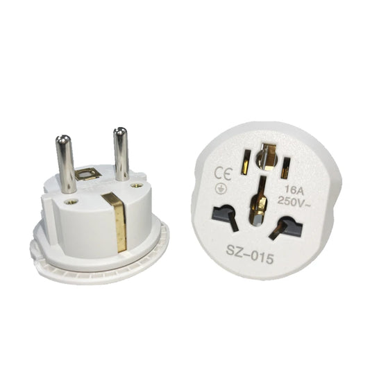 Korea EU Plug Adapter 16A 250V Travel Adapter Converter 2 Round Socket High Quality Universal AU US UK CN To EU KR Wall Socket