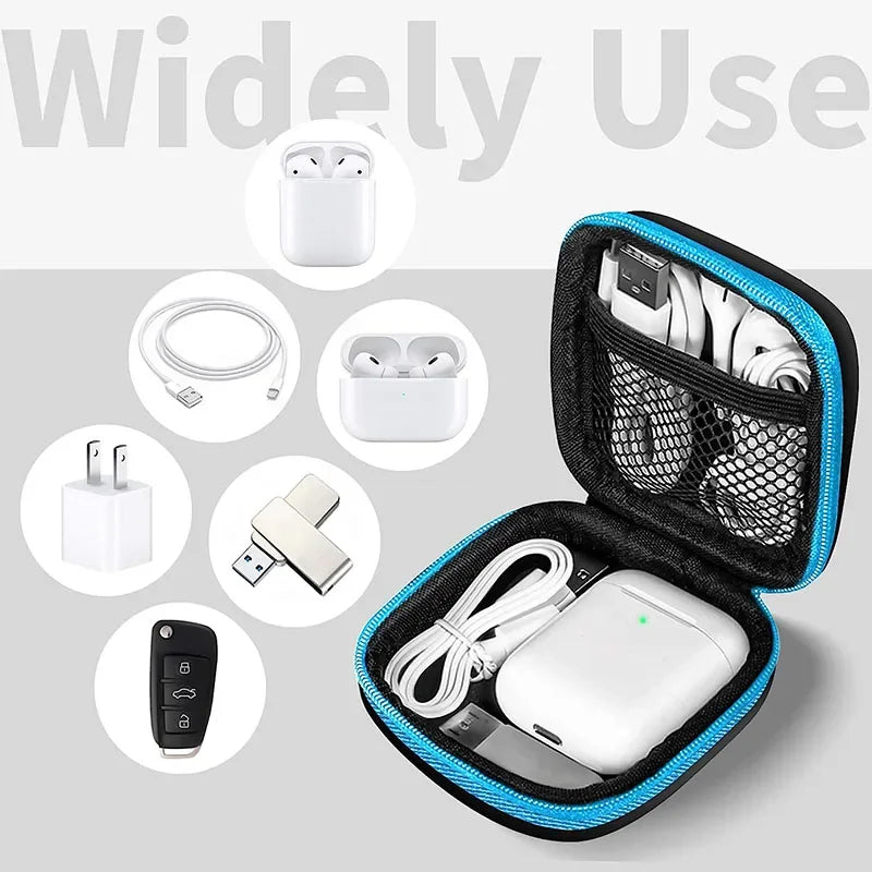 1pc Mini Earphone Protective Bag Box Hard EVA Case Digital Charger Headphone Storage Bag Usb Data Cable Organizer Carrying Pouch