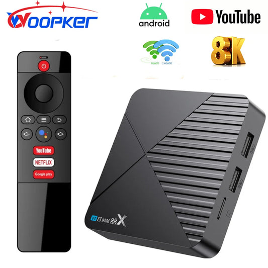 Wopker TV Box Atv X88 Mini 13 Smart Set Top Box Android 13 8K Wifi6  Bluetooth 5.0 Voice Remote Control RK3528