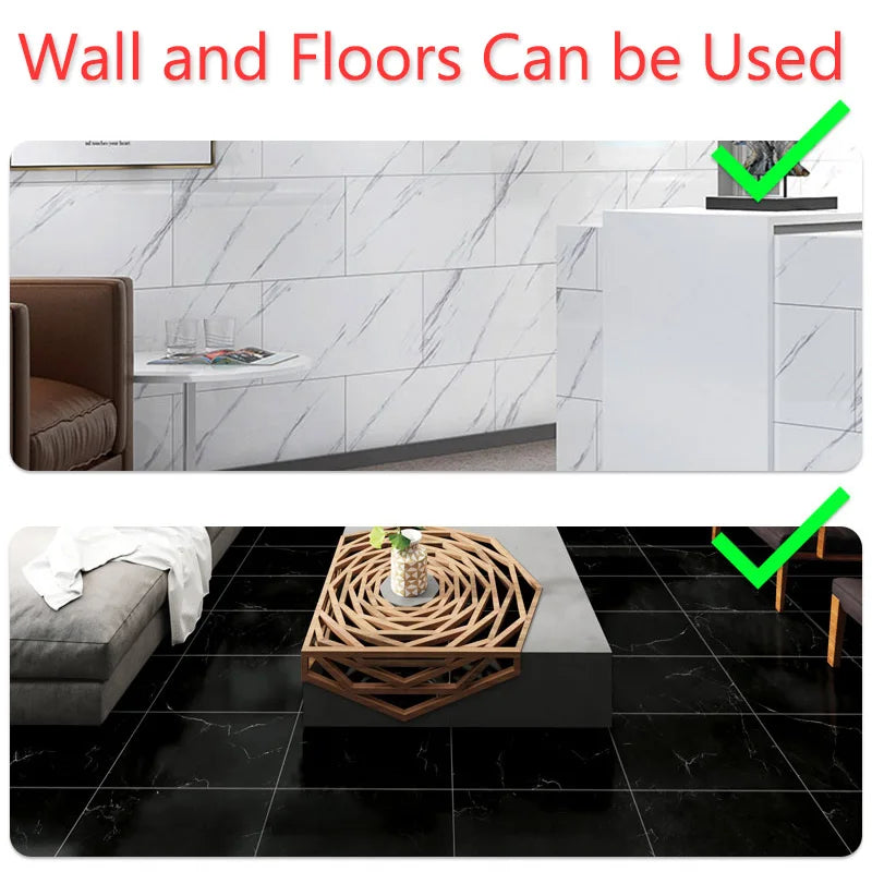 10/pcs PVC Imitation Marble Wall Stickers Self-adhesive Floor Stickers Waterproof Bathroom living Room Decoration Decals 30*30cm