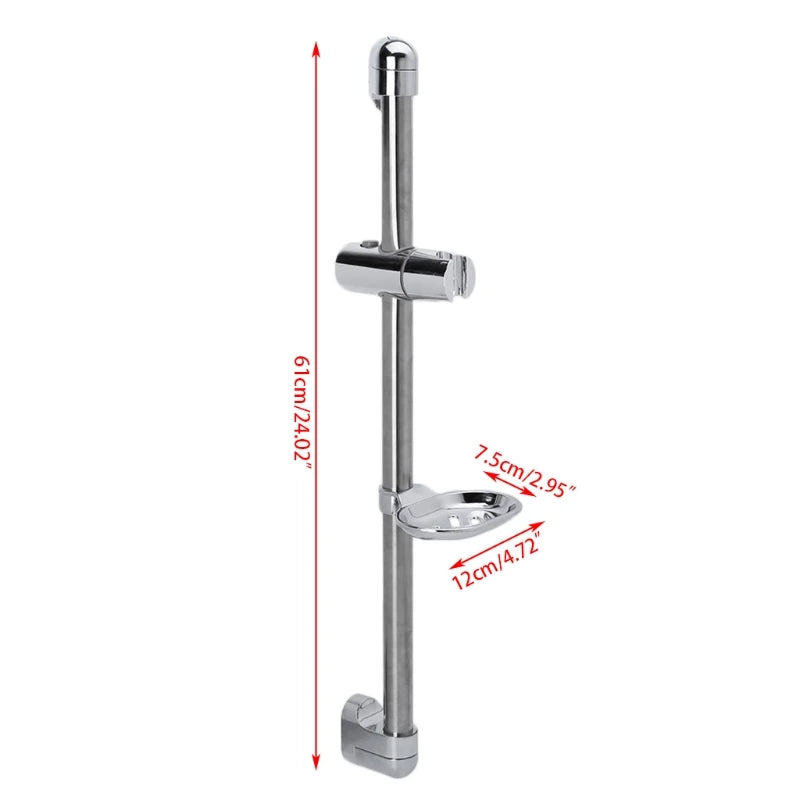 Universal Handheld Shower Rail Slider Holder Slide Bar with Soap Tray Adjustable Angle Shower Holder Lifter Pipe Kit