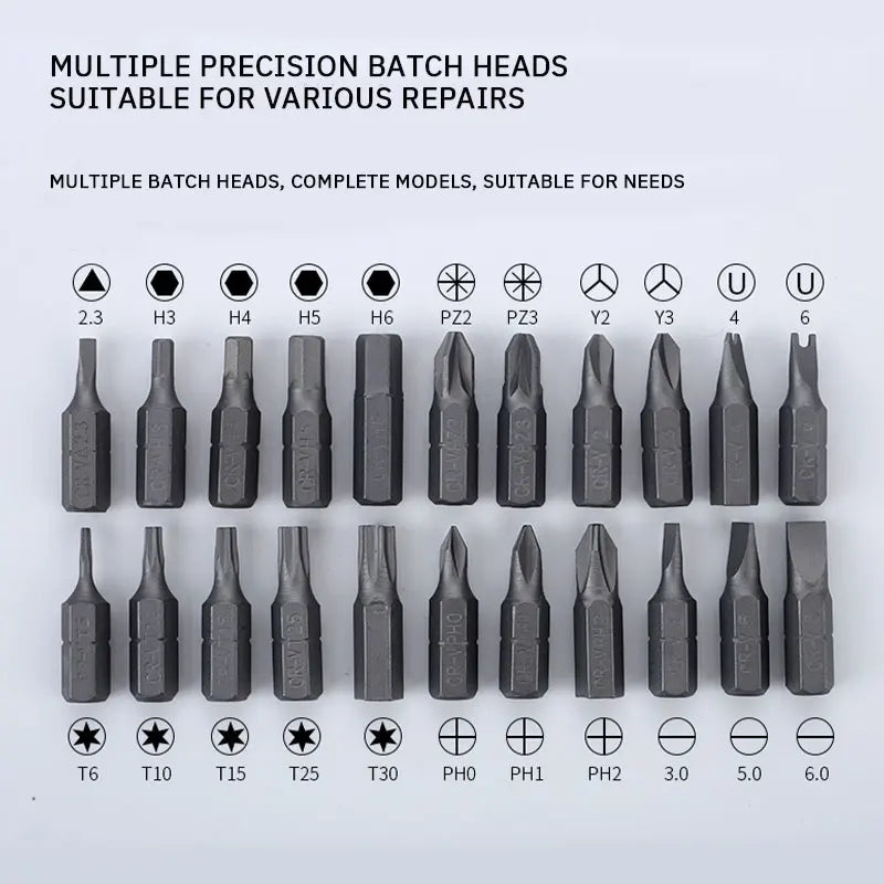 38 in 1 Screwdriver Set Retractable Household Multifunctional Plum Shaped Rice Word Ratchet Screwdriver Box 1 Set